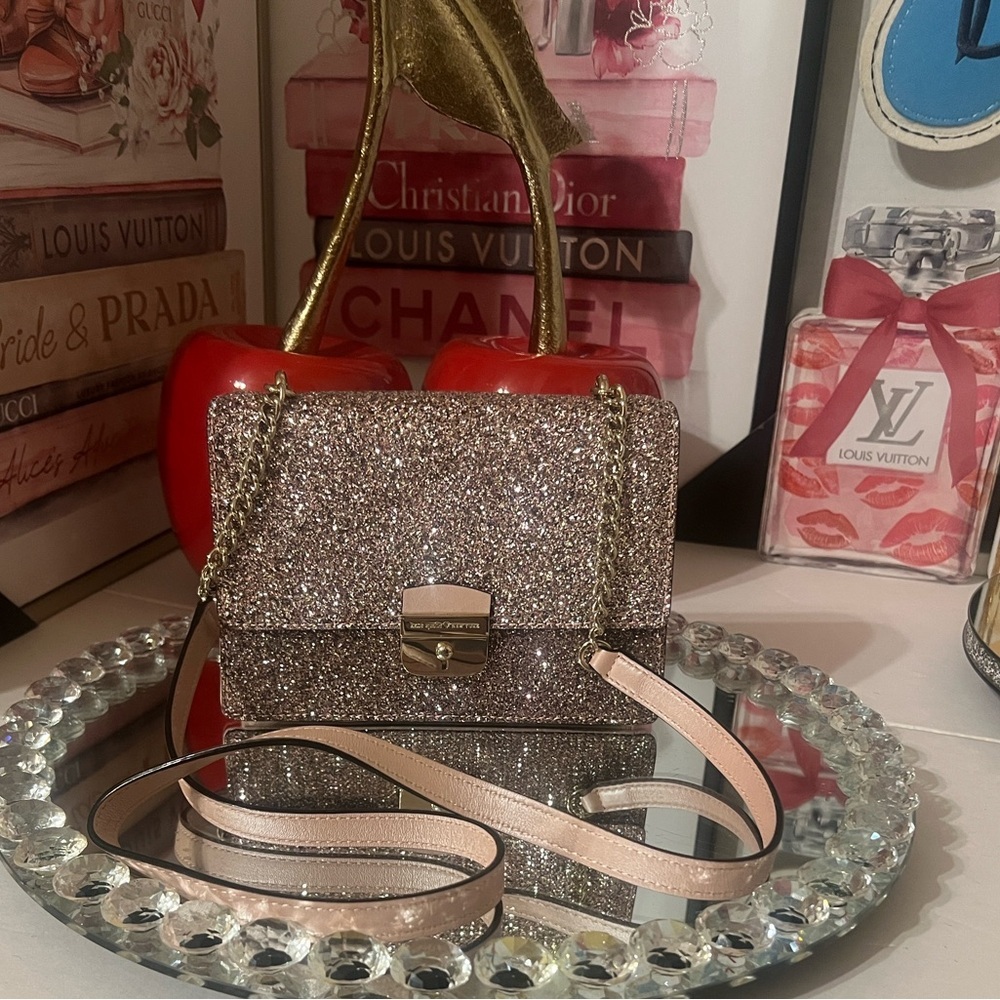 Kate Spade NWOT rose gold Glittery Pink Crossbody Bag - Picture 4 of 13